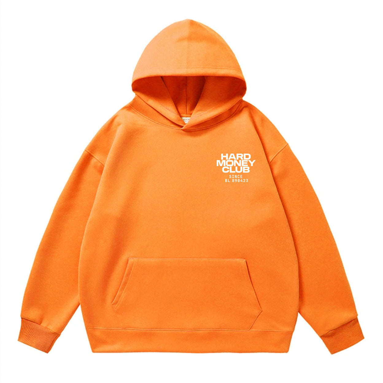 hmc orange pill bitcoin hoodie front view