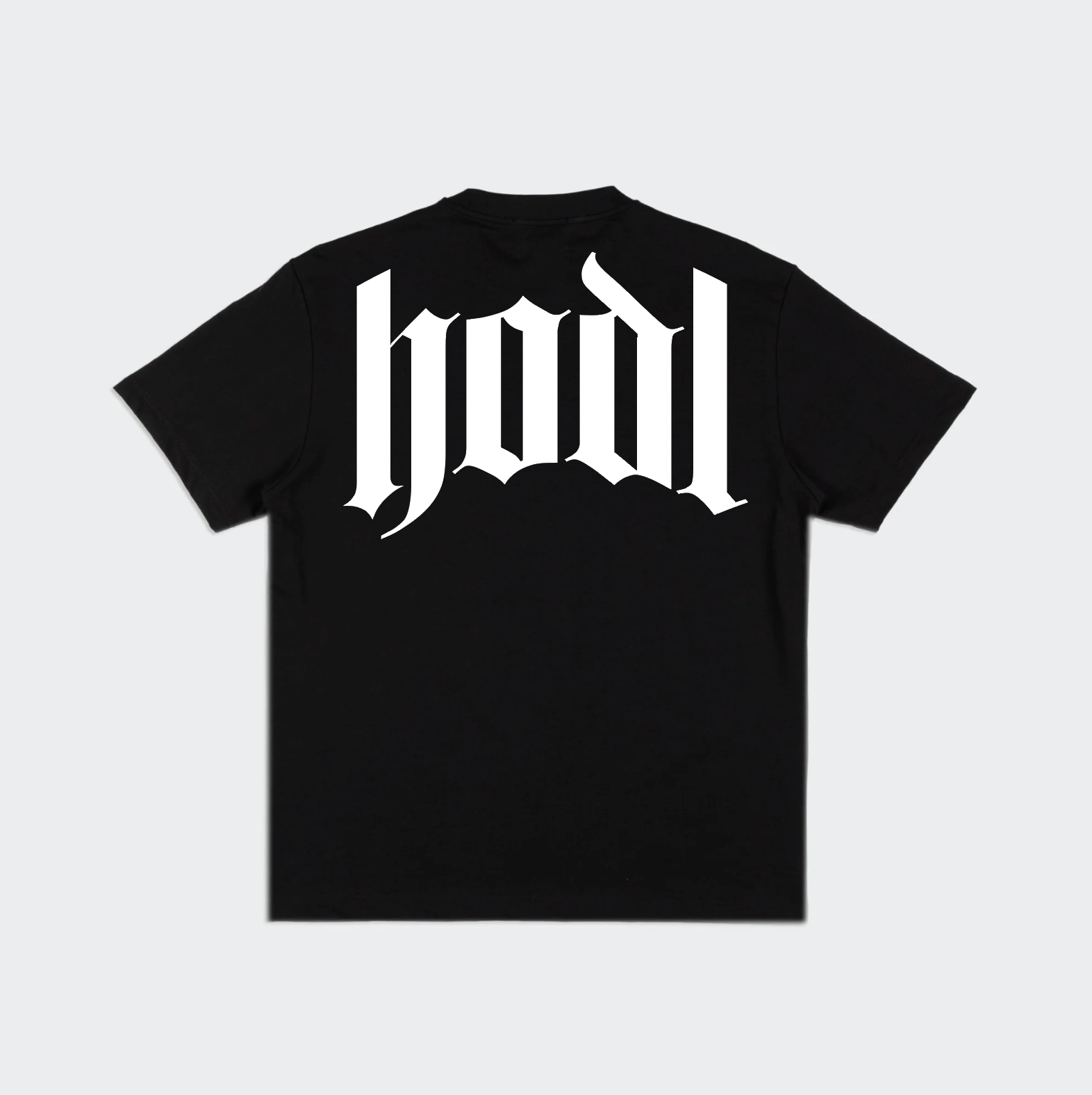 HMC HODL bitcoin t-shirt, black, back view in heavyweight cotton.